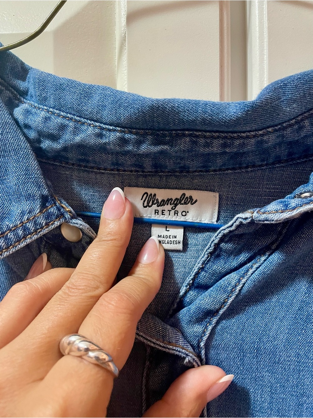 Wrangler Blue Denim Tie-Waist Mini Dress - Picture 4 of 7